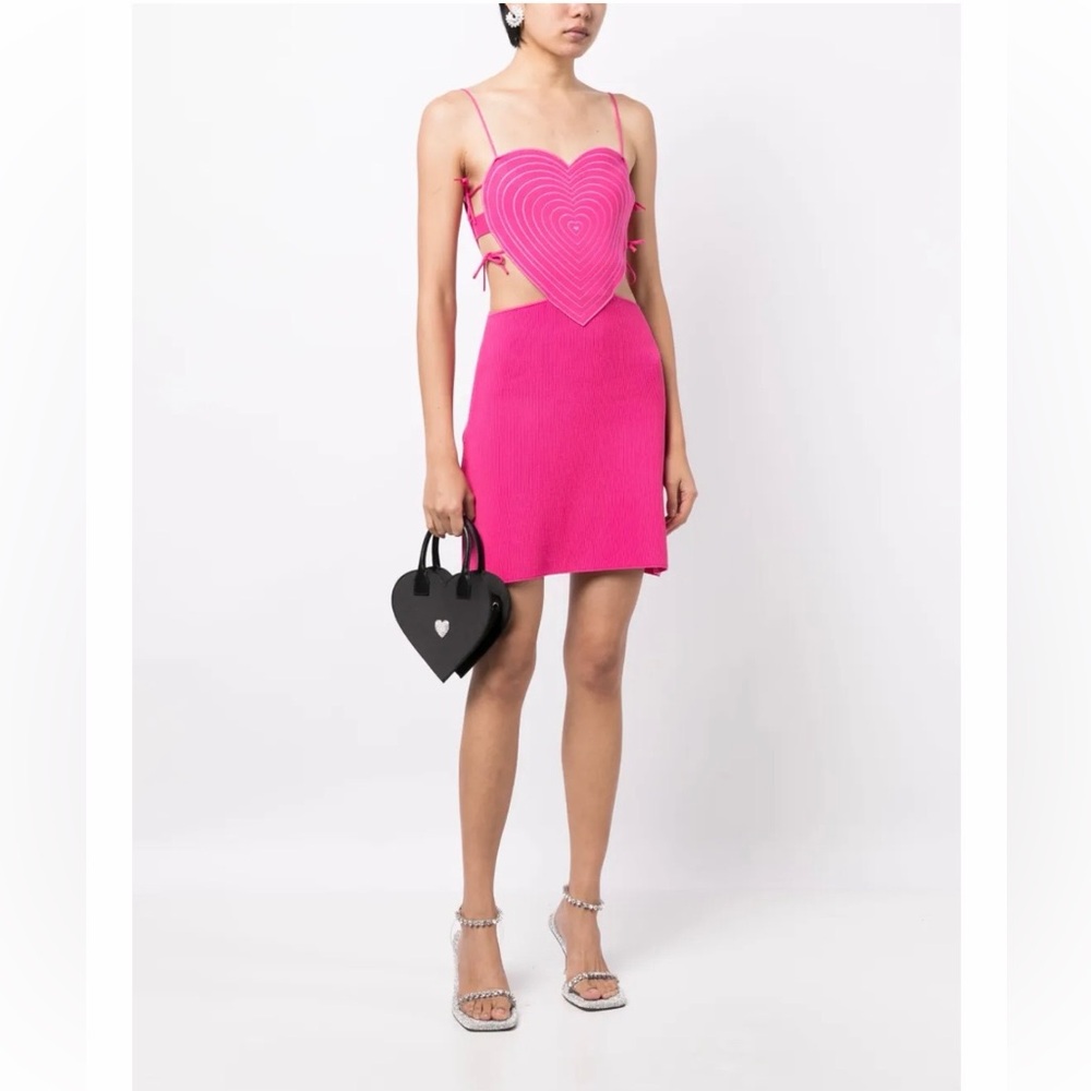 MACH & MACH heart-shaped ribbed minidress - Medium- NWT